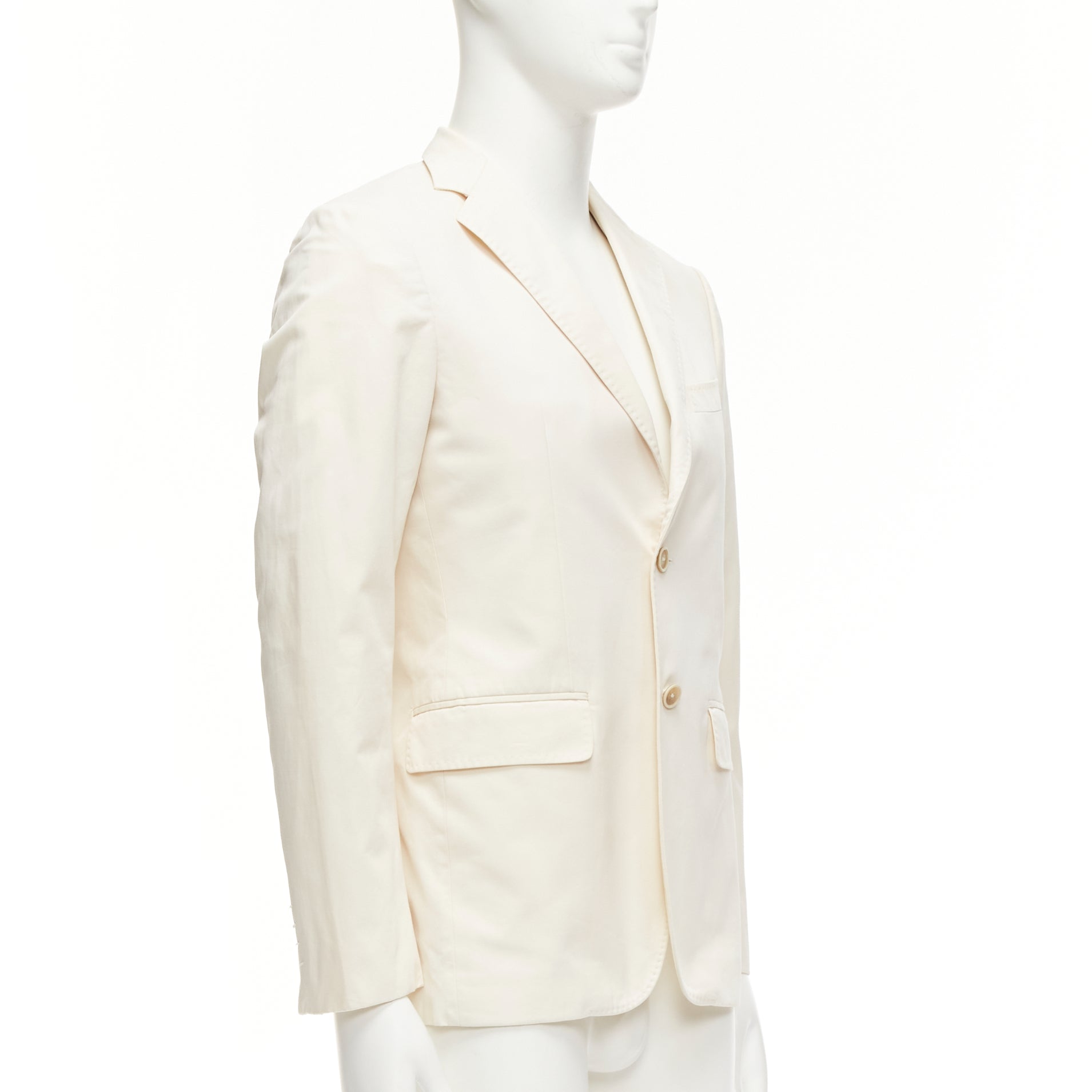 Jil Sander Cream Handstitched Blazer - 4