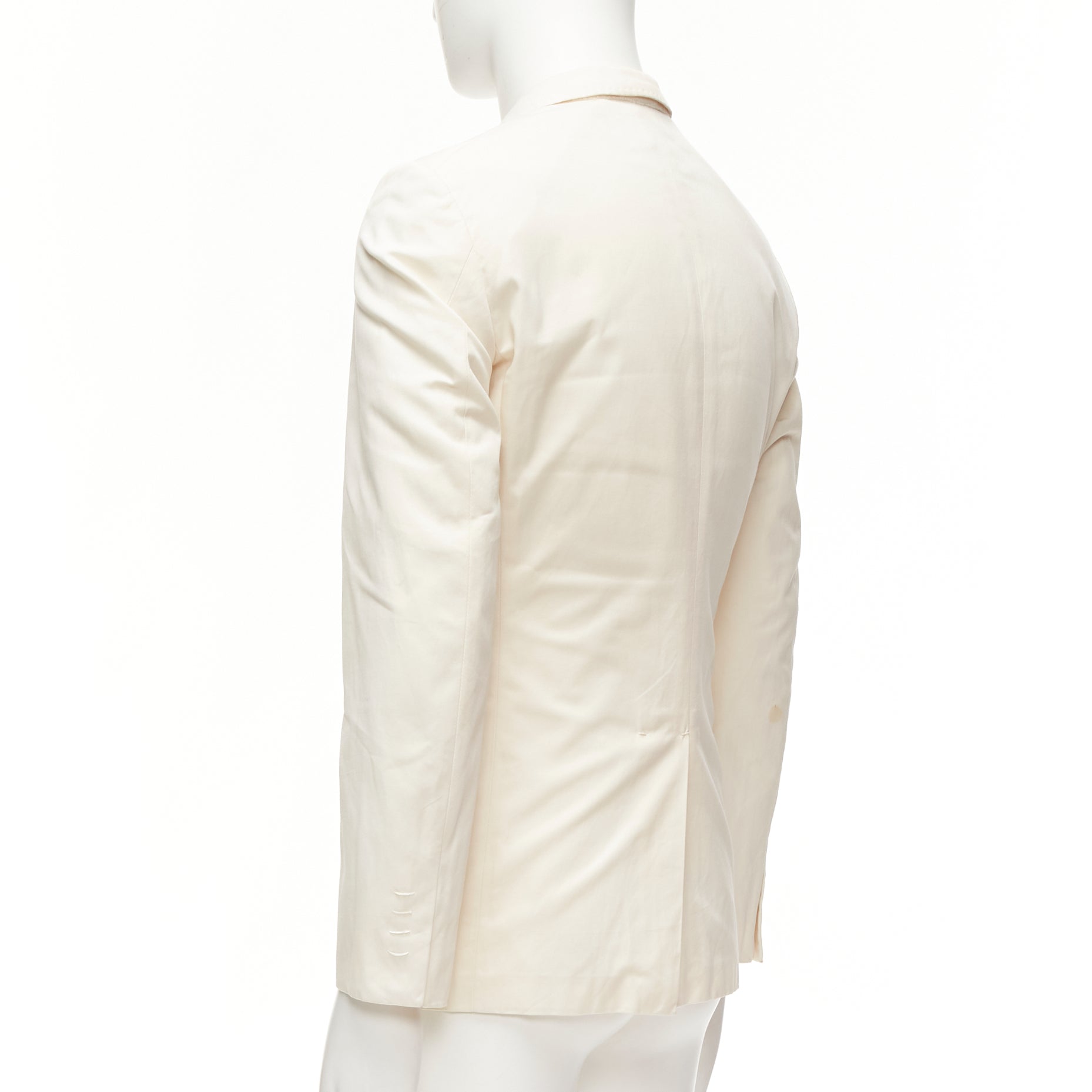Jil Sander Cream Handstitched Blazer - Detail 2