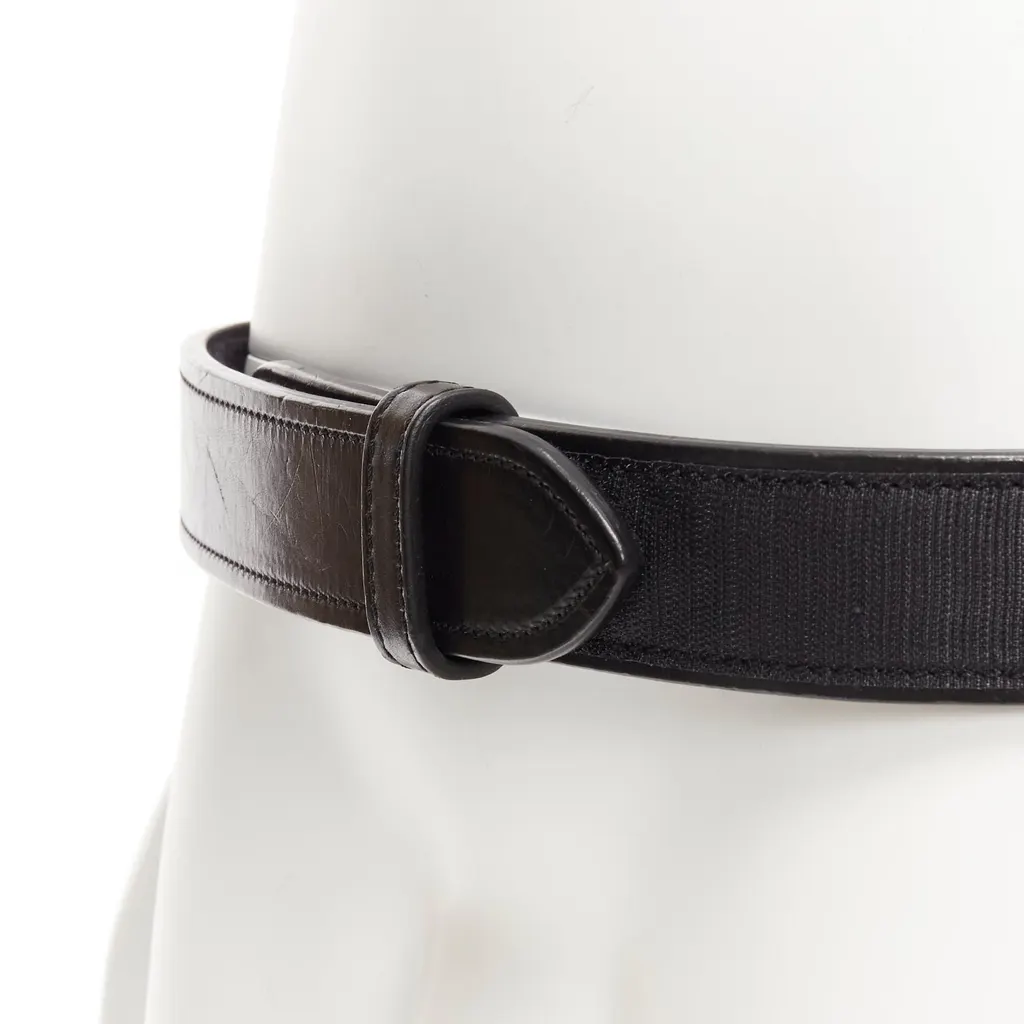 Celine Medusa Chain Leather Belt Black Leather Fair - Back View
