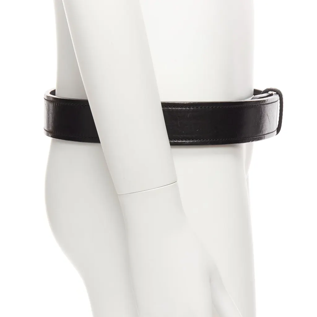 Celine Medusa Chain Leather Belt Black Leather Fair - Model View
