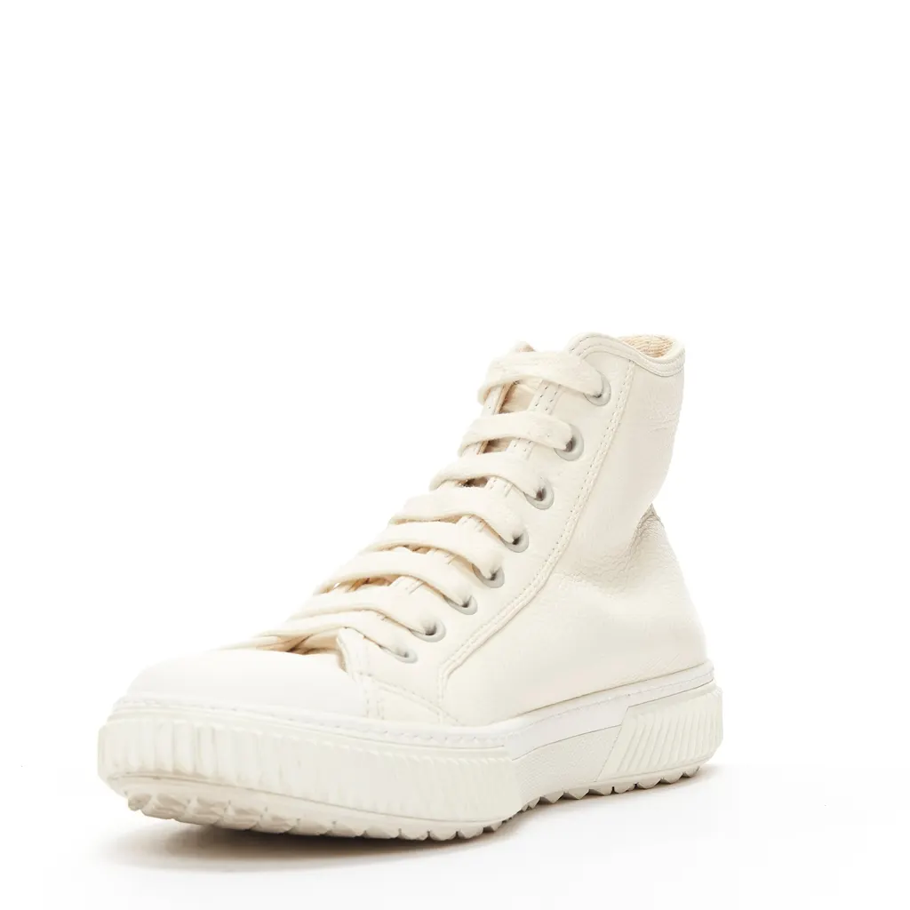 Prada Triangle High Tops White Leather Good - Box View