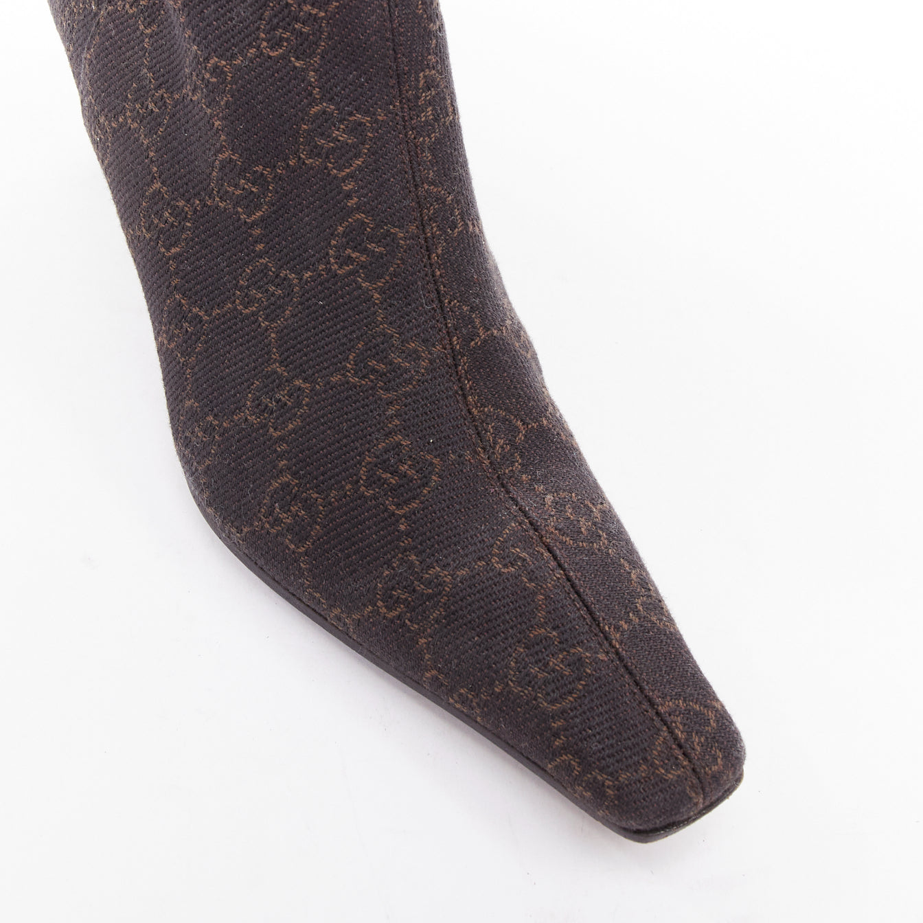 Gucci Striped Gold Heel Boots - Detail 2