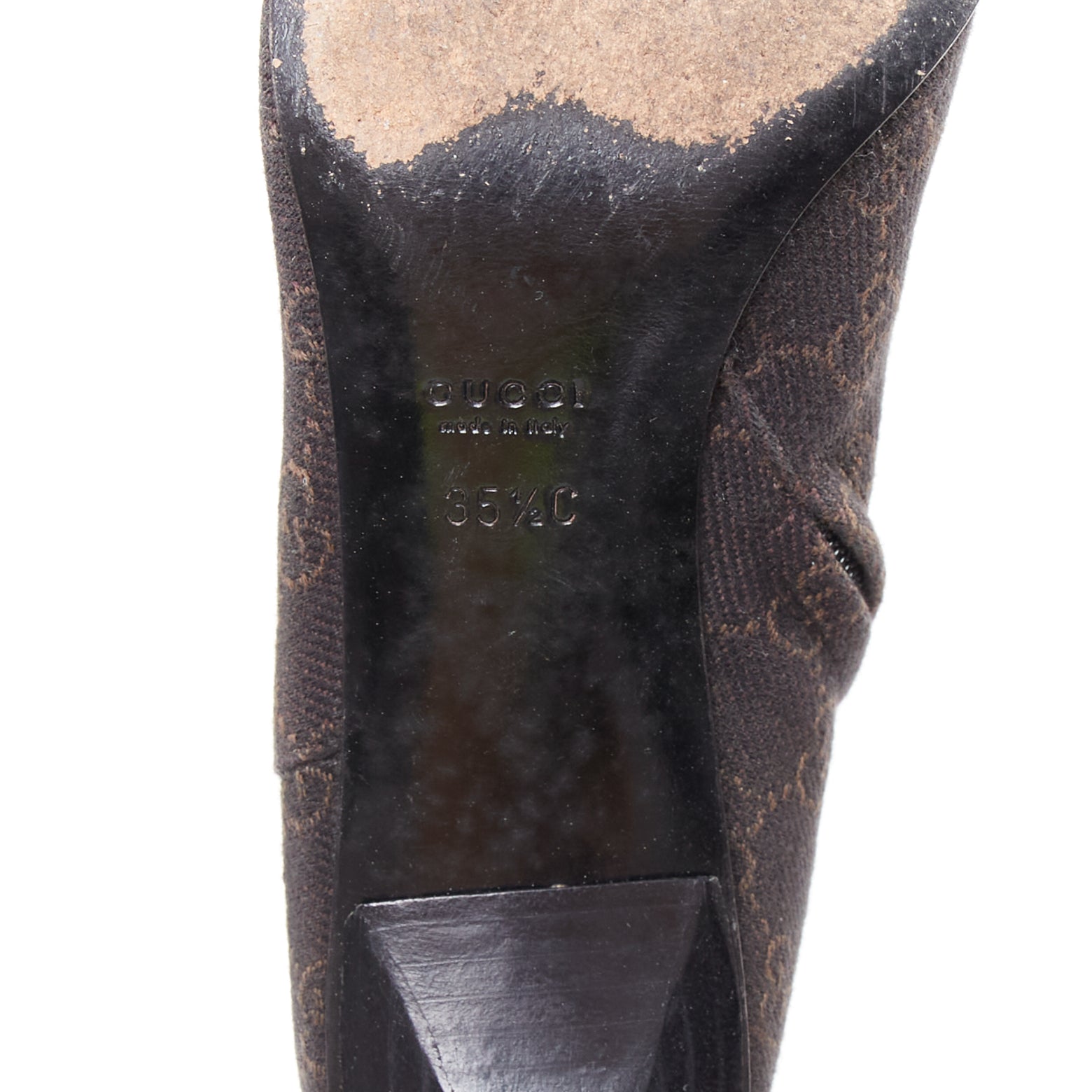 Gucci Striped Gold Heel Boots - Image 11