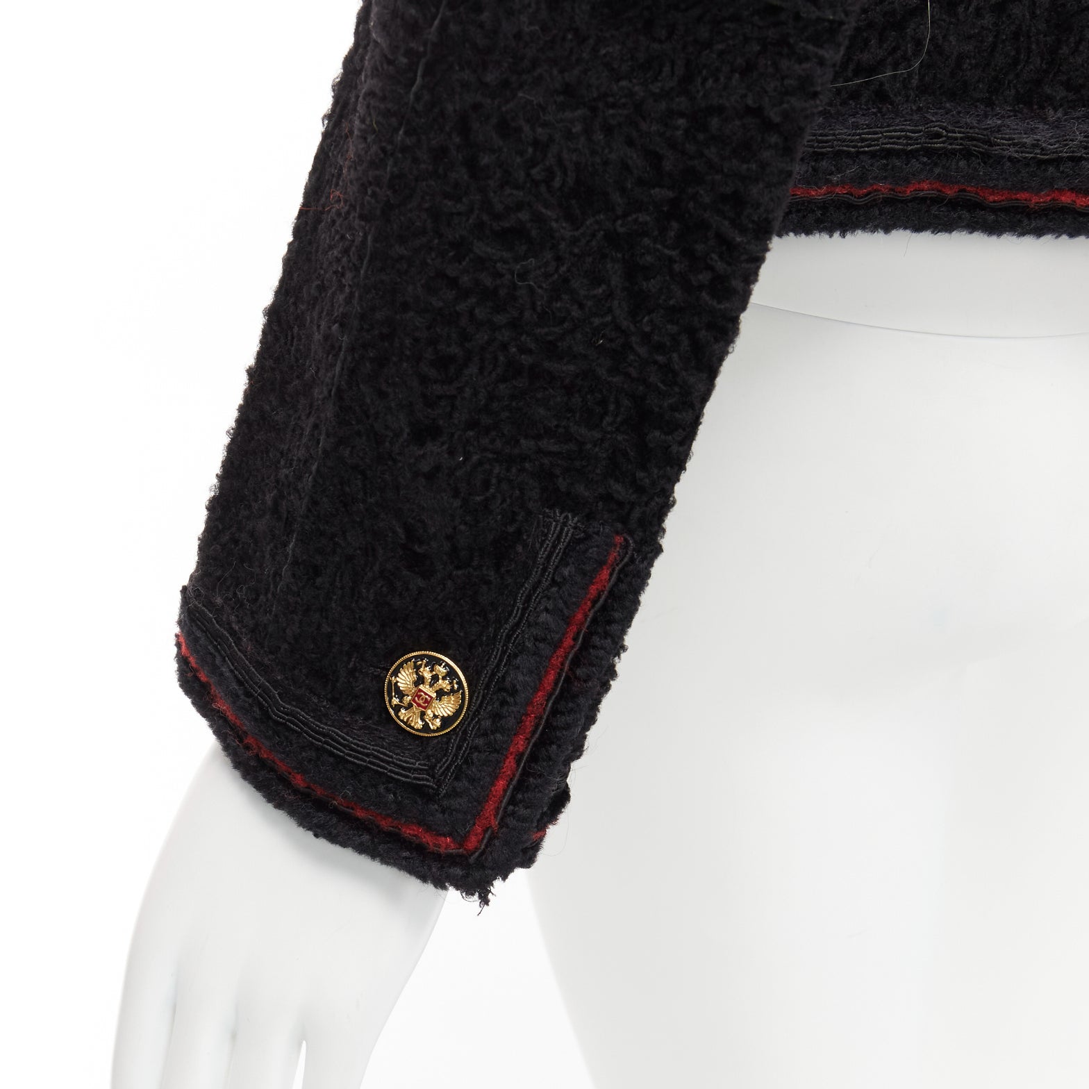 Chanel Black Tweed CC Jacket - Back view