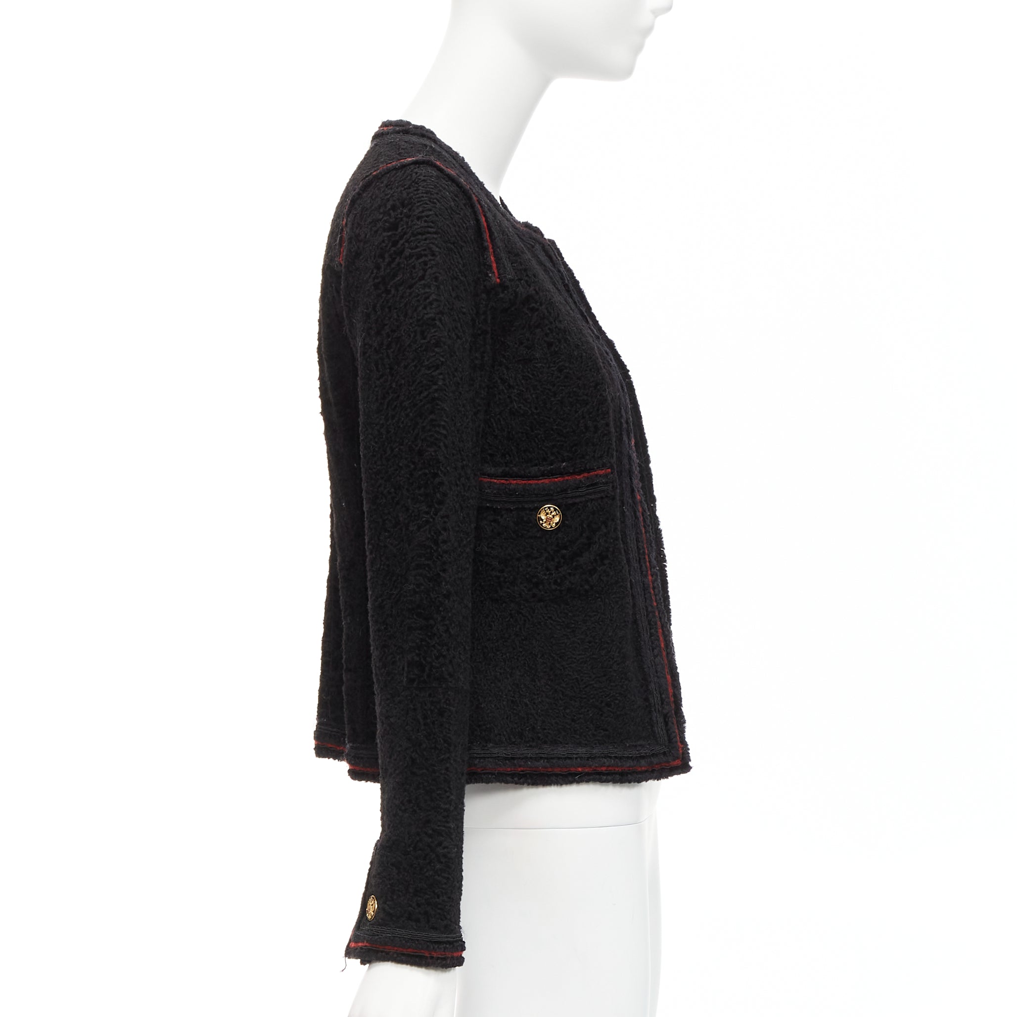 Chanel Black Tweed CC Jacket - 4