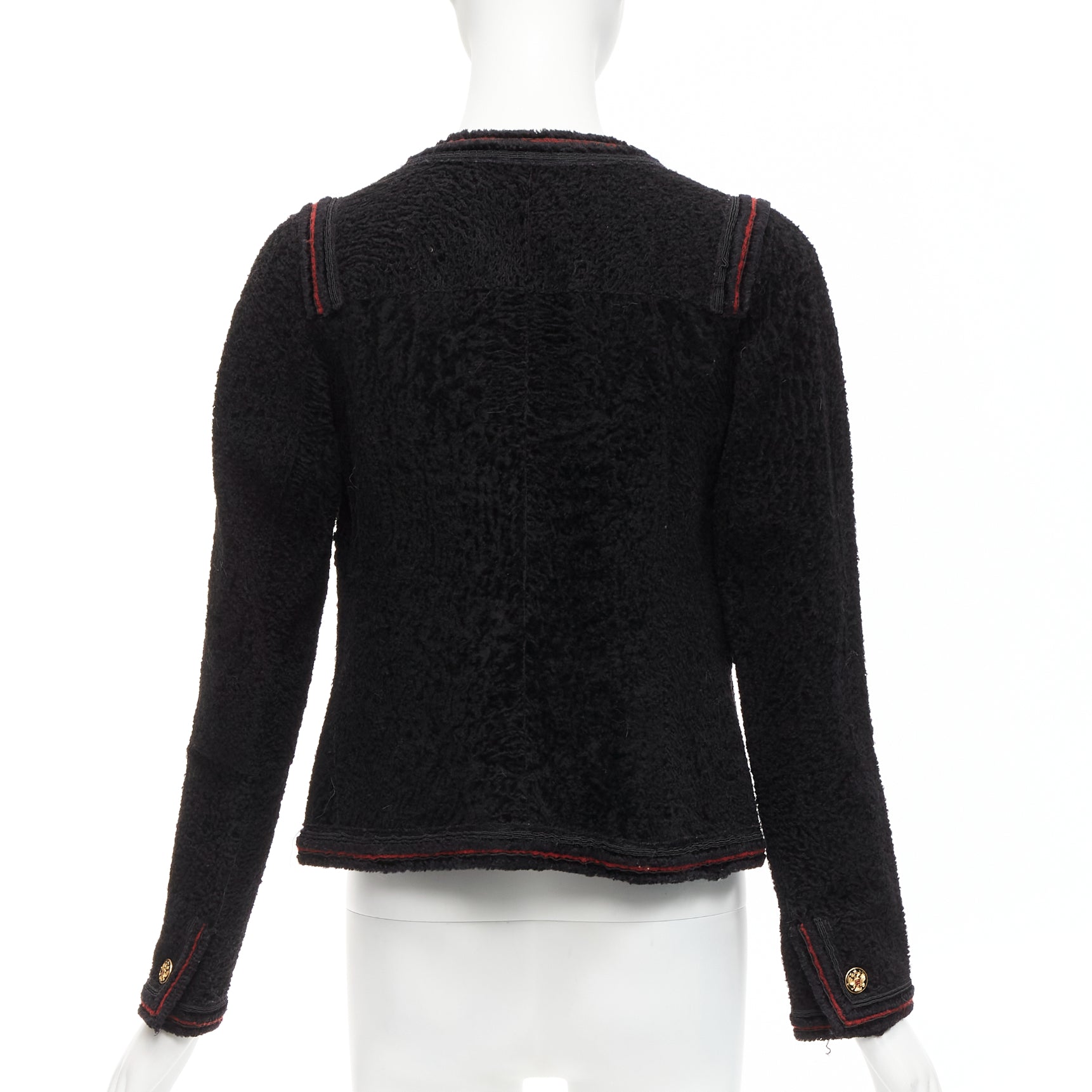 Chanel Black Tweed CC Jacket - Side view