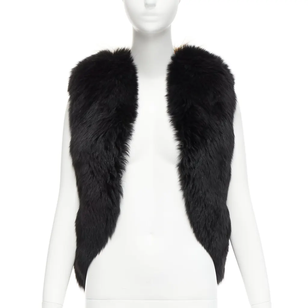 Quentin Veron Black Fur Bolero Vest Black Fur Never worn - Back View