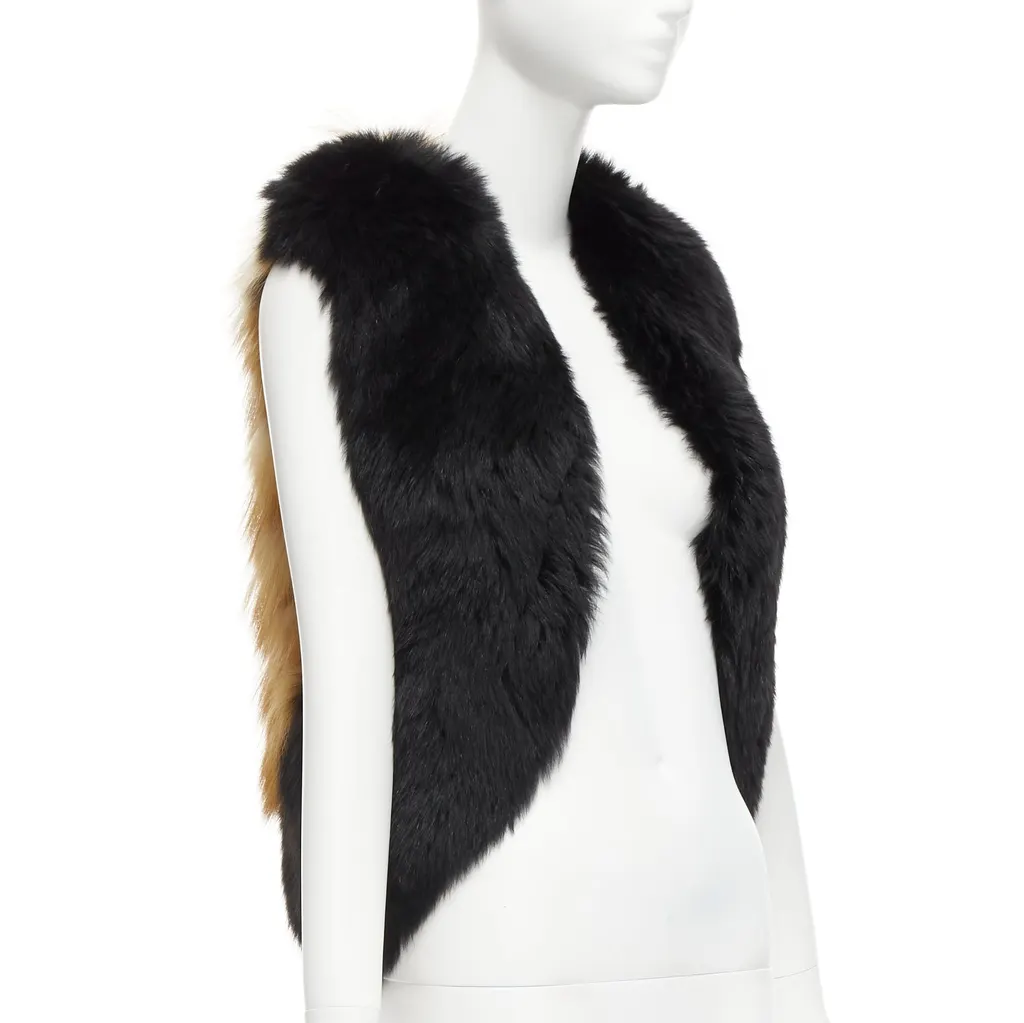 Quentin Veron Black Fur Bolero Vest Black Fur Never worn - Inside View