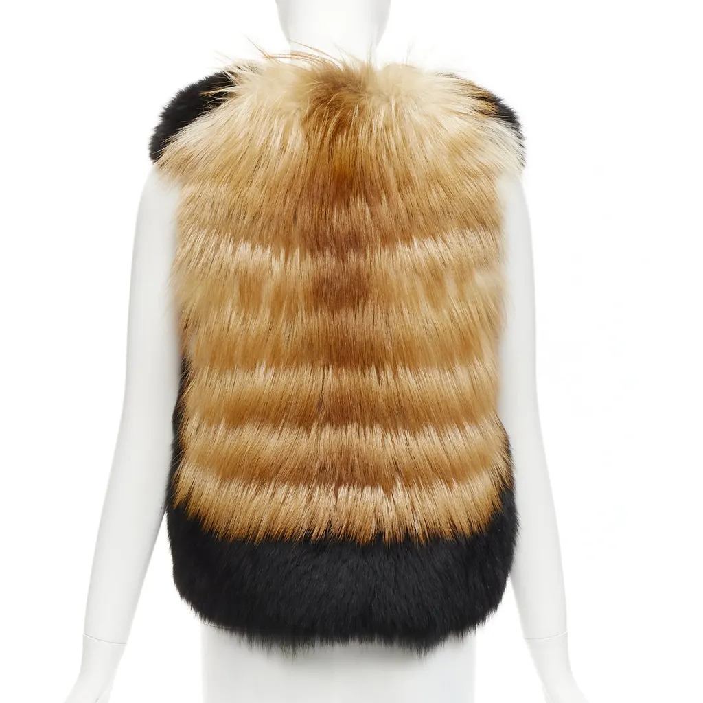 Quentin Veron Black Fur Bolero Vest Black Fur Never worn - Model View