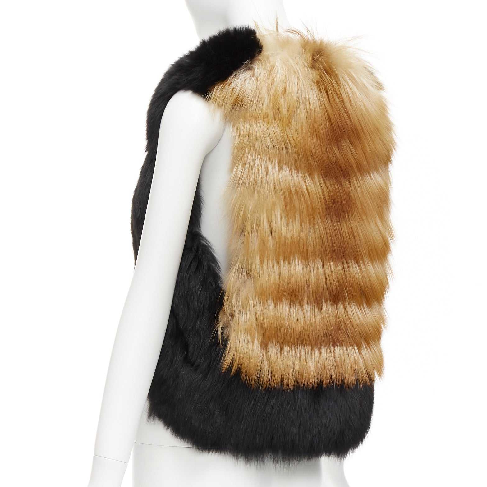 Quentin Veron Black Fur Bolero Vest - Side view