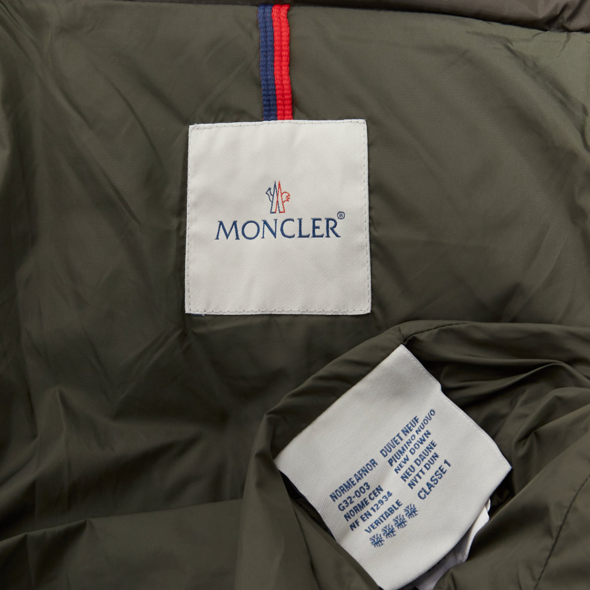 Moncler Khaki Frill Hem Coat - Image 12