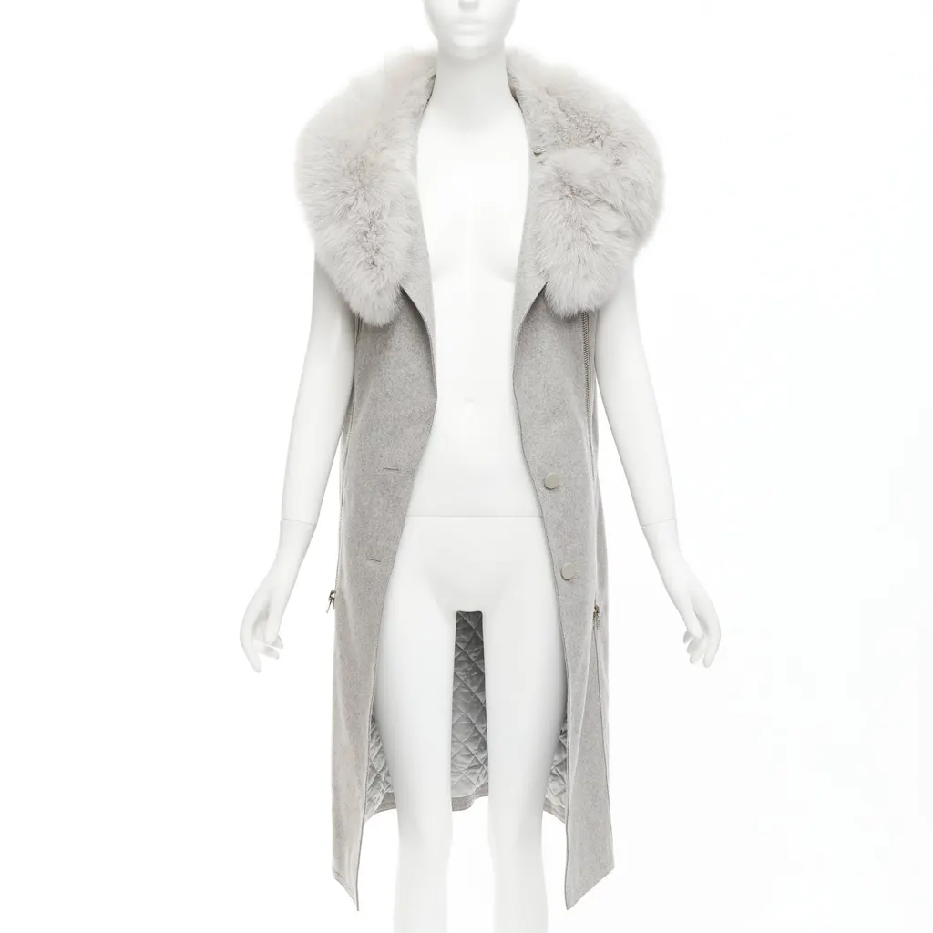 Alexander Wang Grey Fur Vest Dress Grey Fur Never worn - Inside View