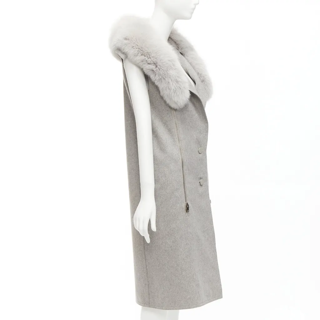 Alexander Wang Grey Fur Vest Dress Grey Fur Never worn - Model View