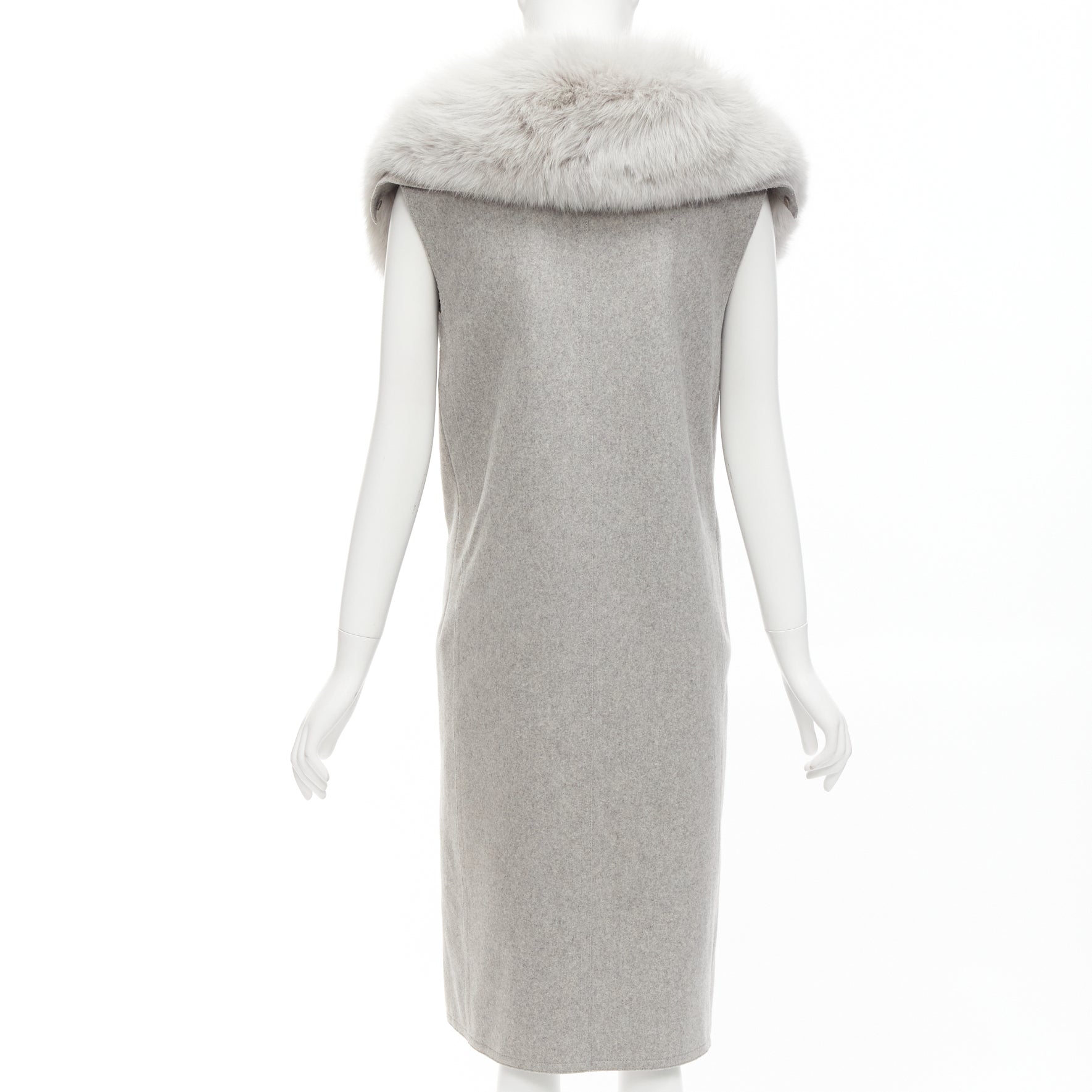 Alexander Wang Grey Fur Vest Dress - Detail 1