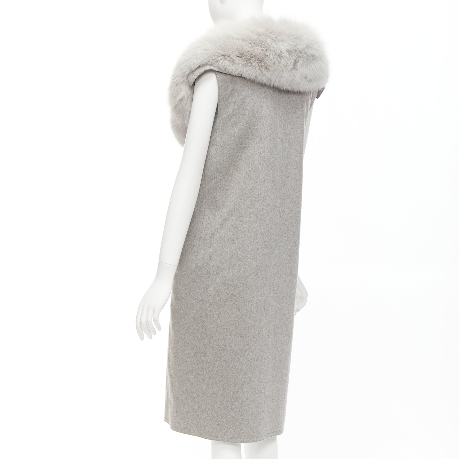 Alexander Wang Grey Fur Vest Dress - Detail 2