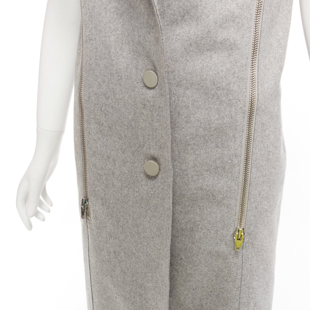 Alexander Wang Grey Fur Vest Dress - Image 10