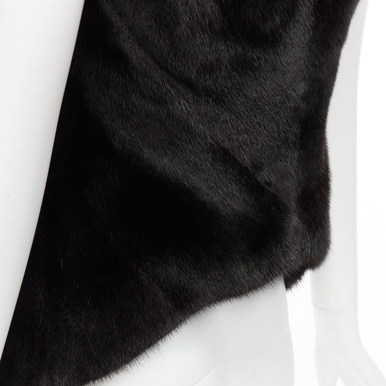 Rick Owens Black Mixed Fur Vest - Back view