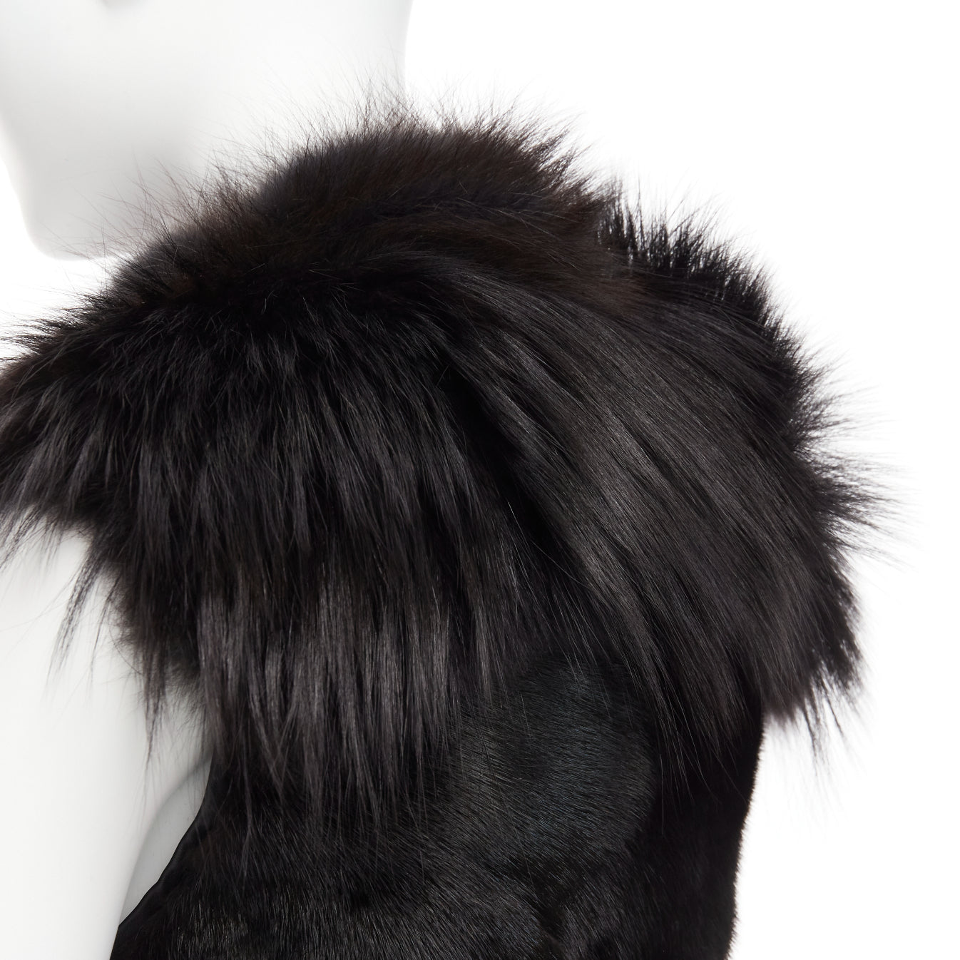 Rick Owens Black Mixed Fur Vest - Image 10