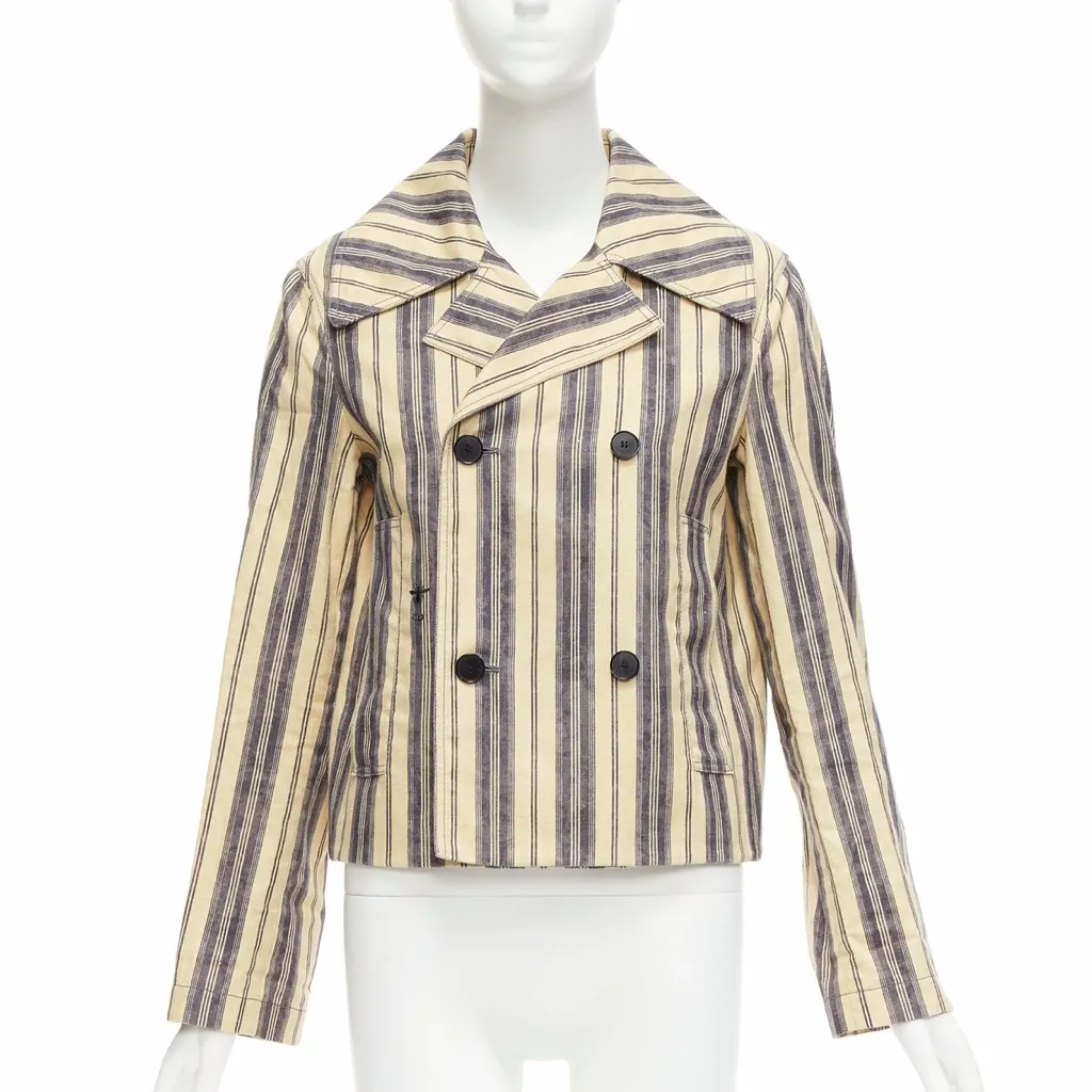 Dior Beige Striped Blazer Beige Linen Very good - Inside View