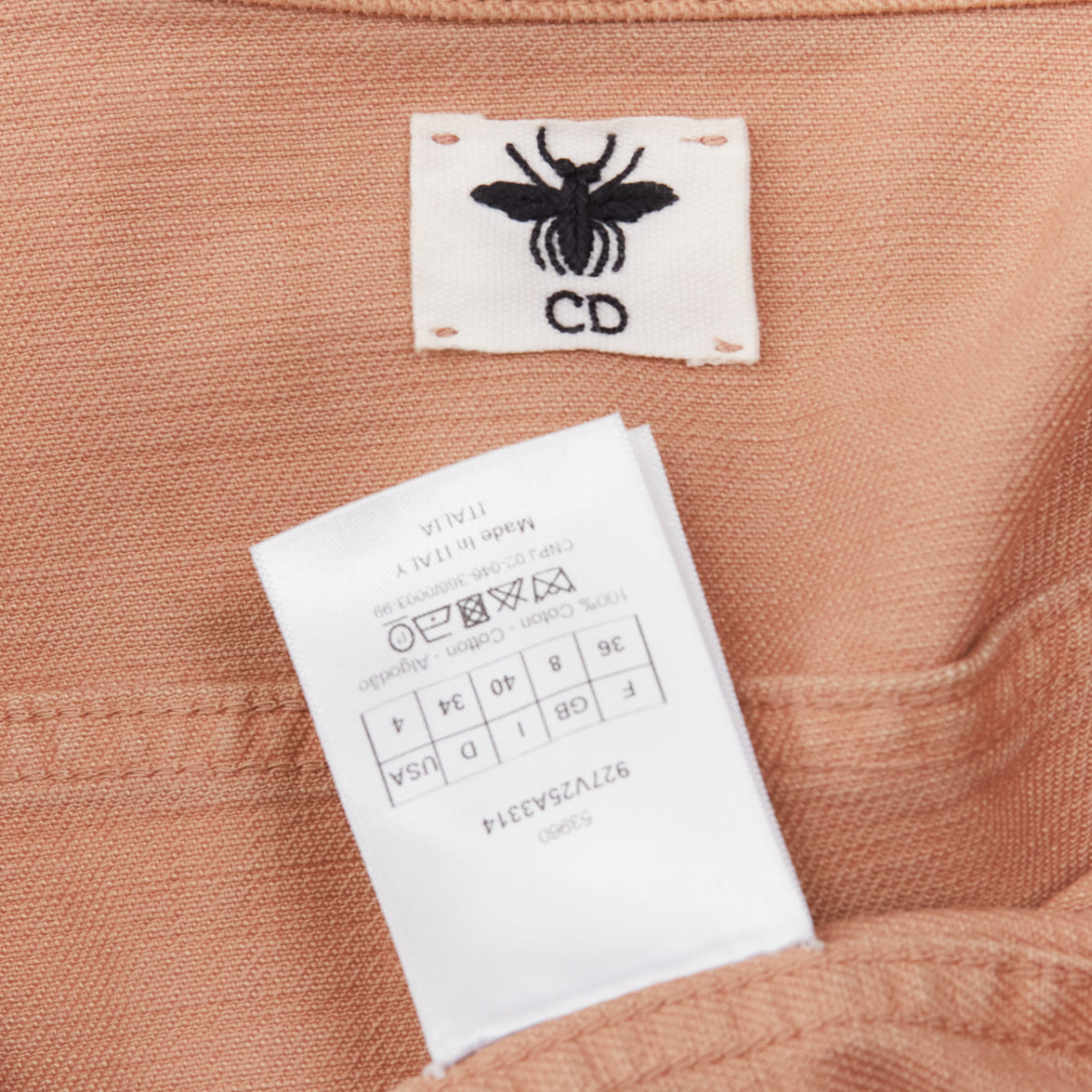 Dior Peach Denim Logo Jacket - Image 10