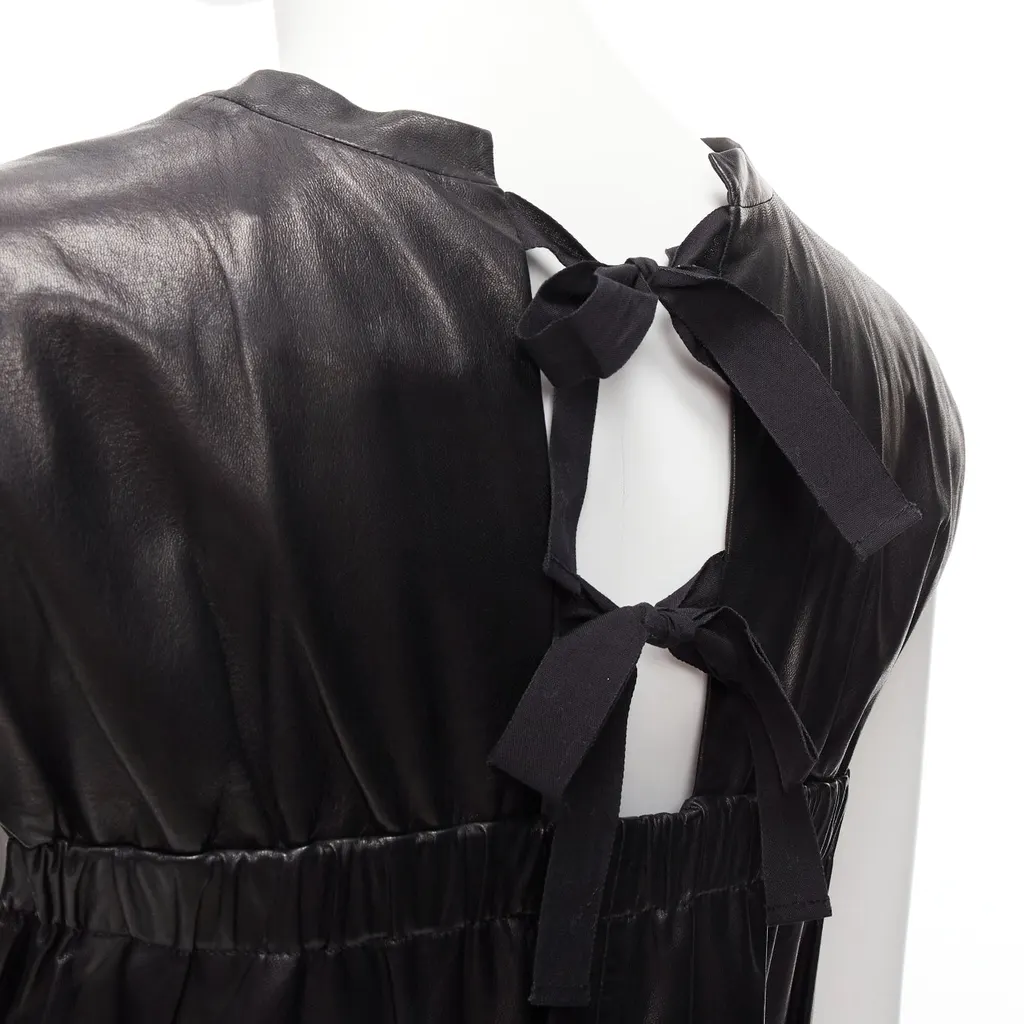 3.1 Phillip Lim Pocketed Lace Dress Black Leather Very good - Back View