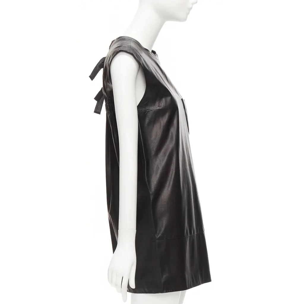 3.1 Phillip Lim Pocketed Lace Dress Black Leather Very good - Model View