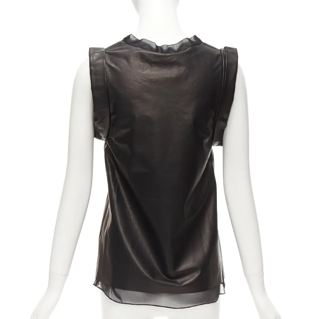 3.1 Phillip Lim Silk Trim Tunic Black Leather Very good - Box View