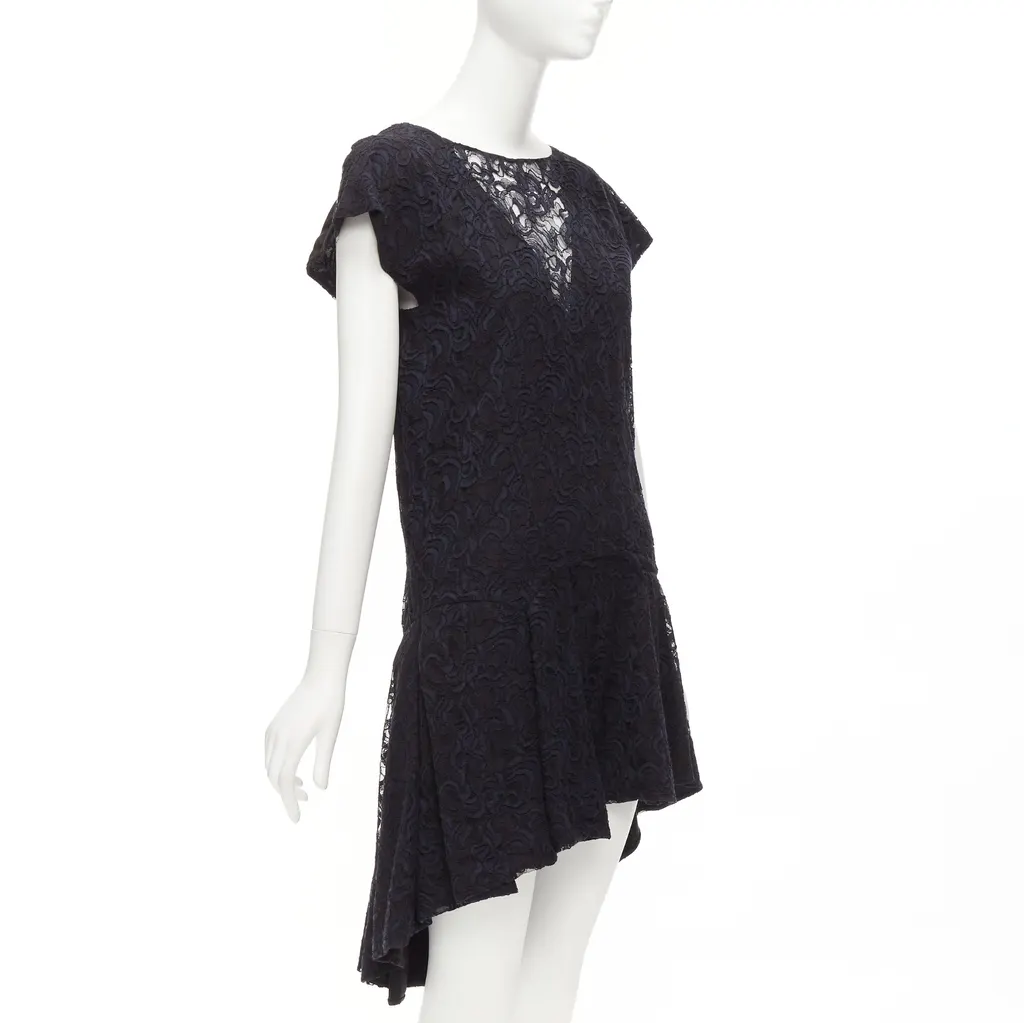 Dior Overlay Ruffle Dress Navy Lace Never worn - Inside View