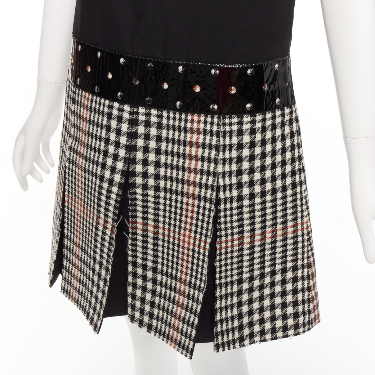 Yves Saint Laurent Houndstooth Fit Dress - Back view