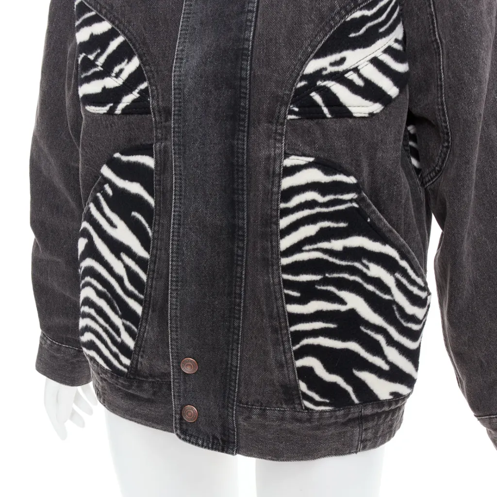 Celine Zebra Wool Patch Jacket Black Wool Never worn - Back View