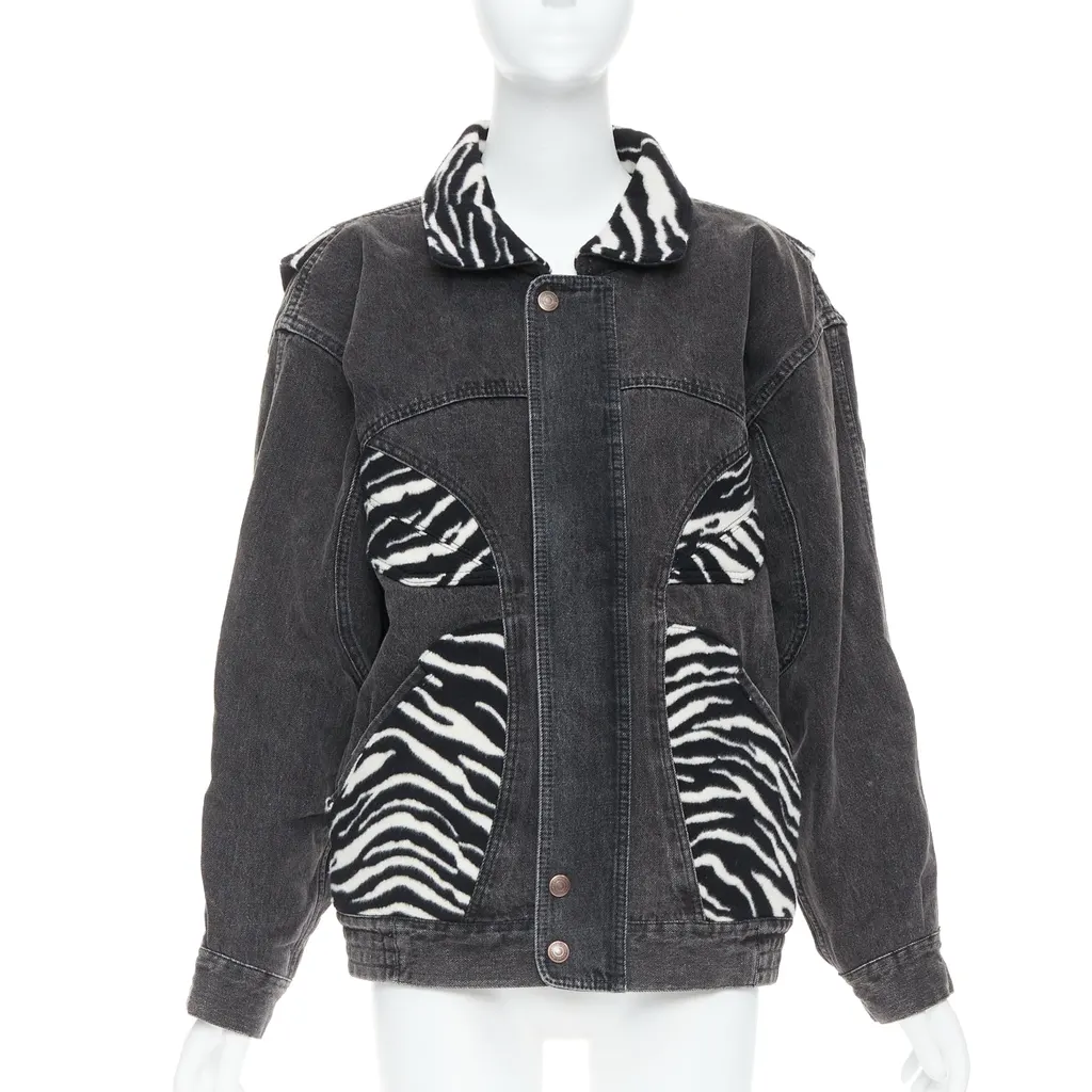 Celine Zebra Wool Patch Jacket Black Wool Never worn - Inside View