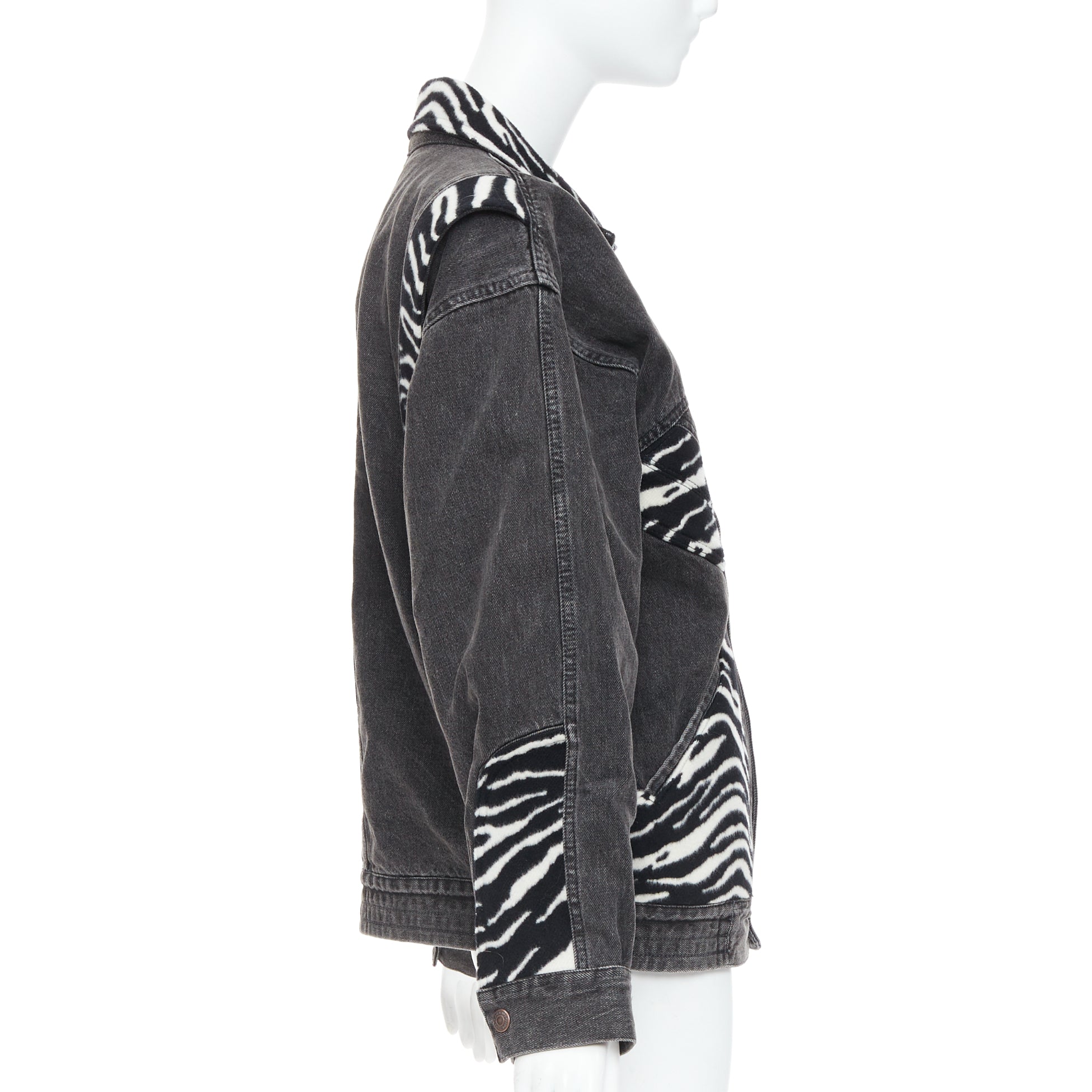 Celine Zebra Wool Patch Jacket - Side view