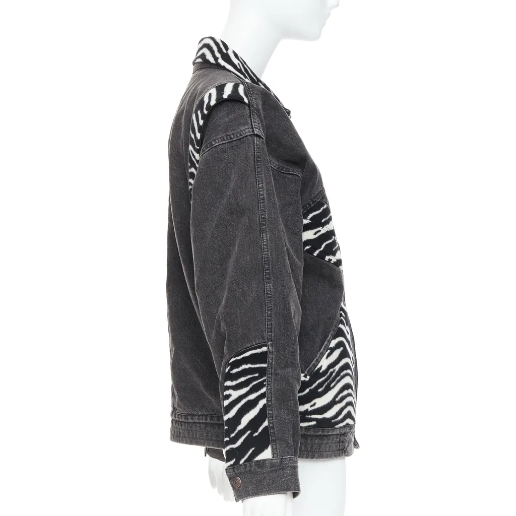 Celine Zebra Wool Patch Jacket Black Wool Never worn - Box View