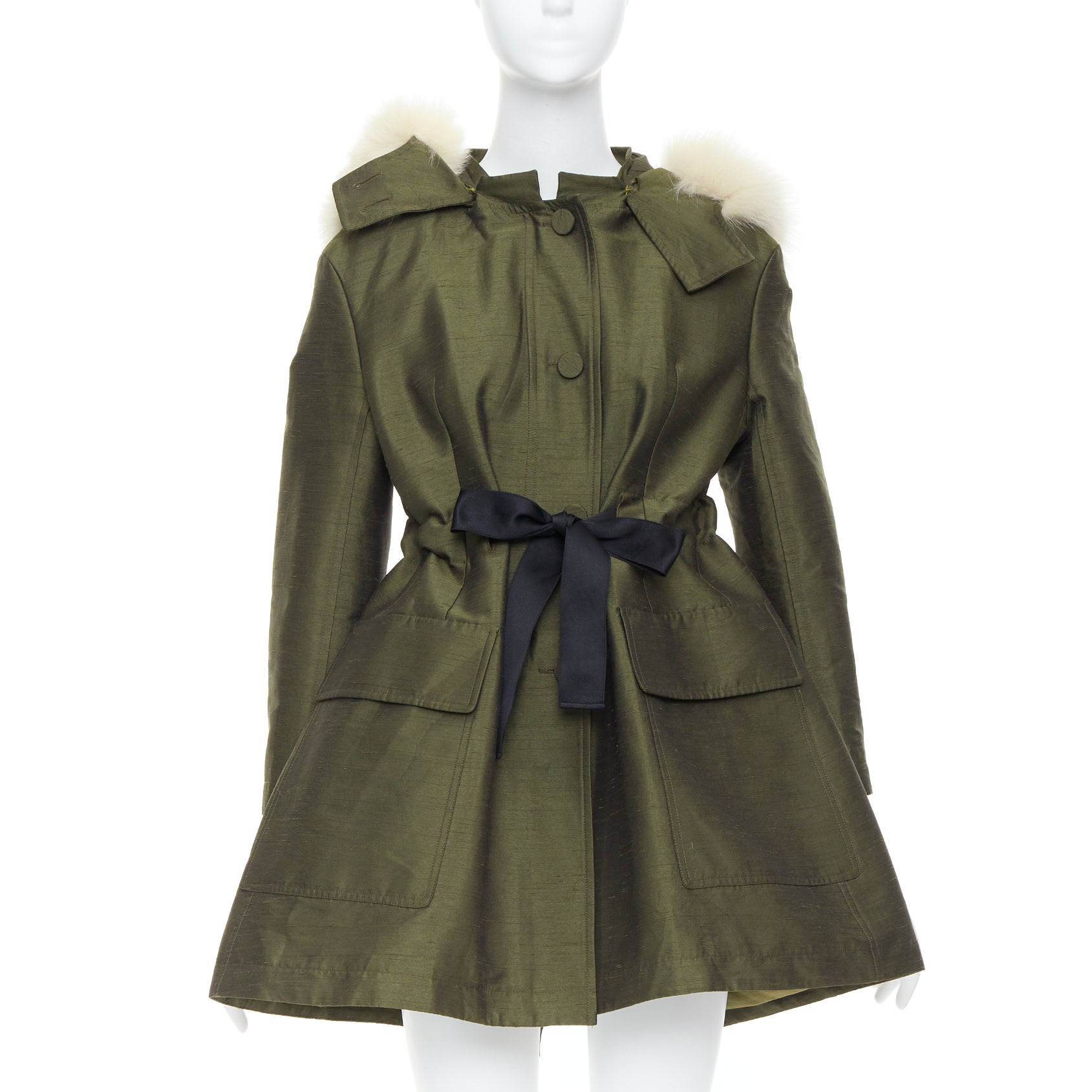 Dior Green Fur Hood Coat