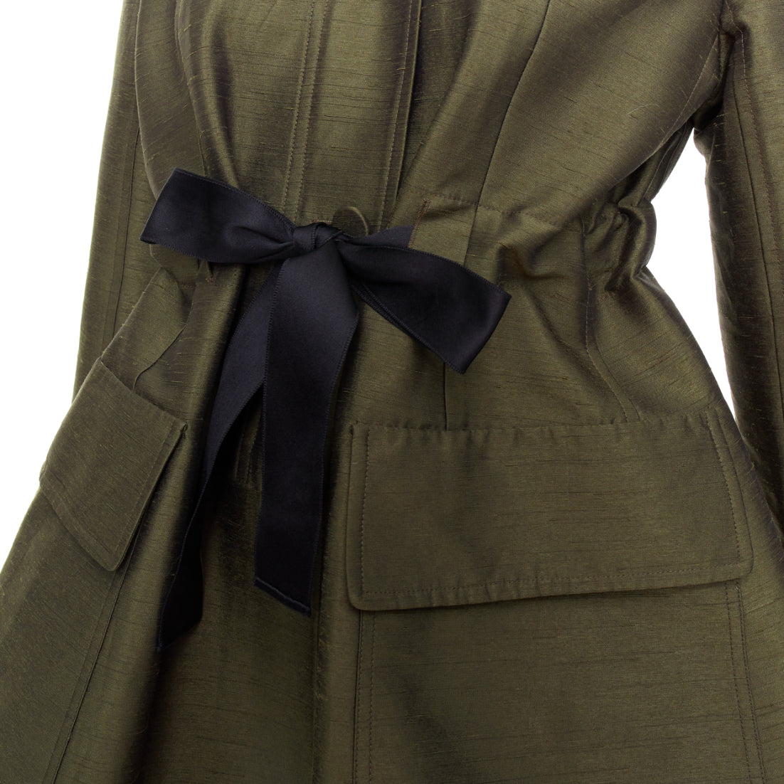 Dior Green Fur Hood Coat - Image 10