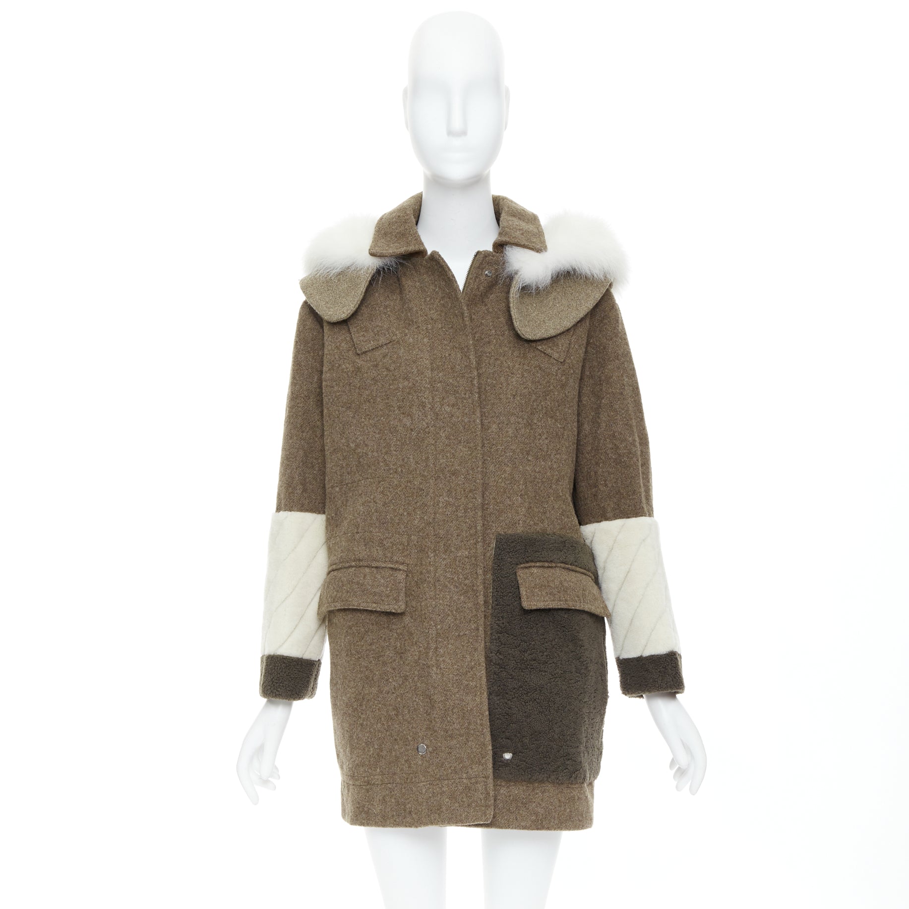 Fendi Brown Fur Hooded Parka - Image 12