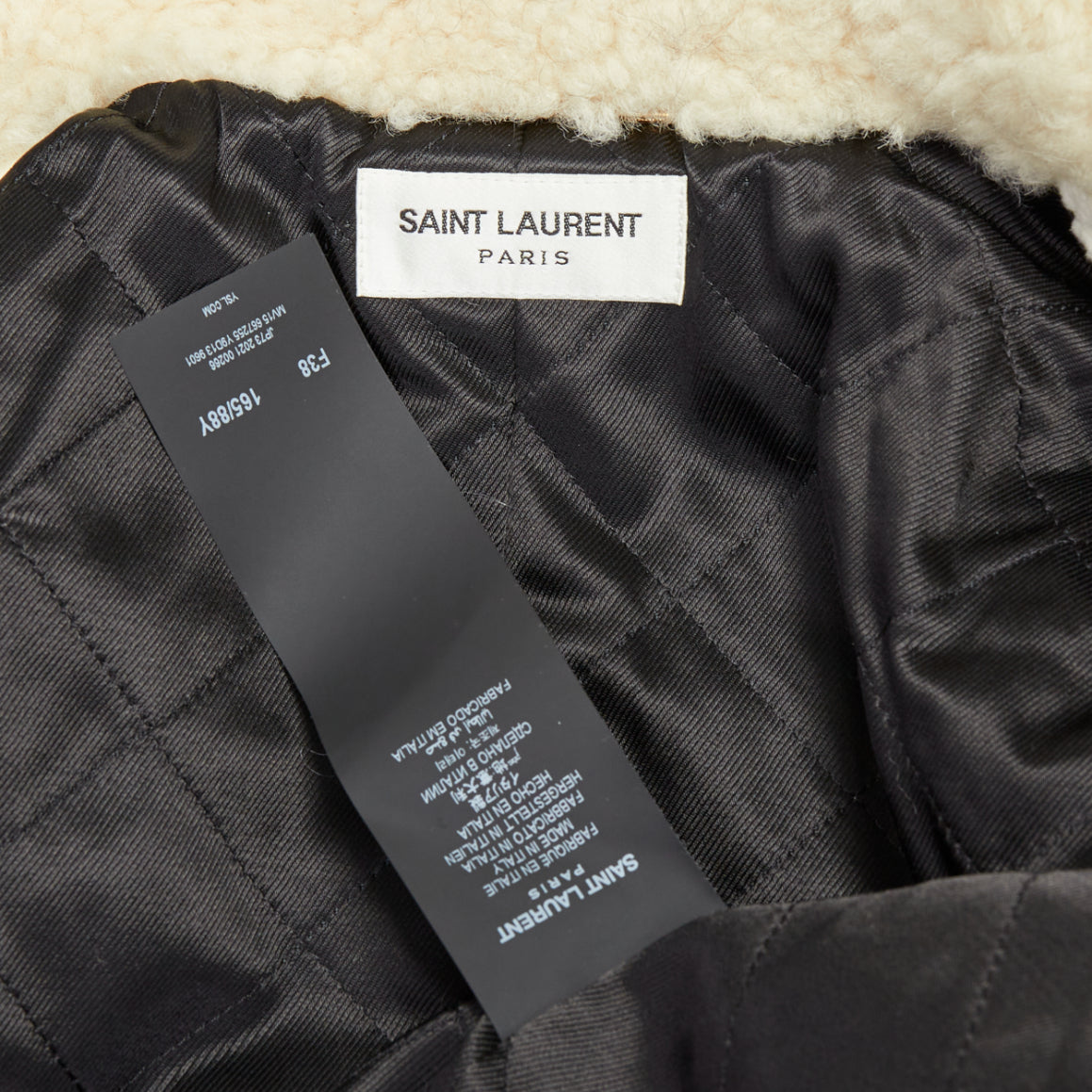 Saint Laurent White Shearling Corduroy Coat - Image 11