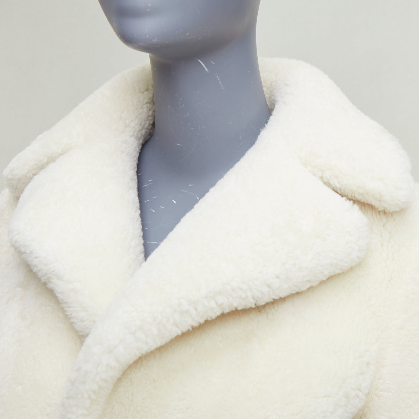 Saint Laurent White Sheepskin Teddy Coat - Back view