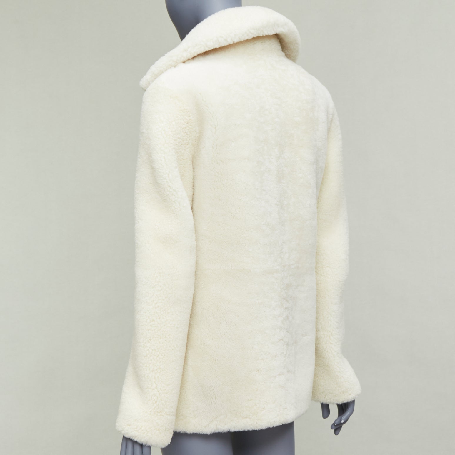 Saint Laurent White Sheepskin Teddy Coat - Detail 2