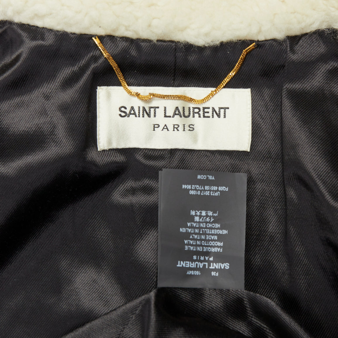 Saint Laurent White Sheepskin Teddy Coat - Image 11