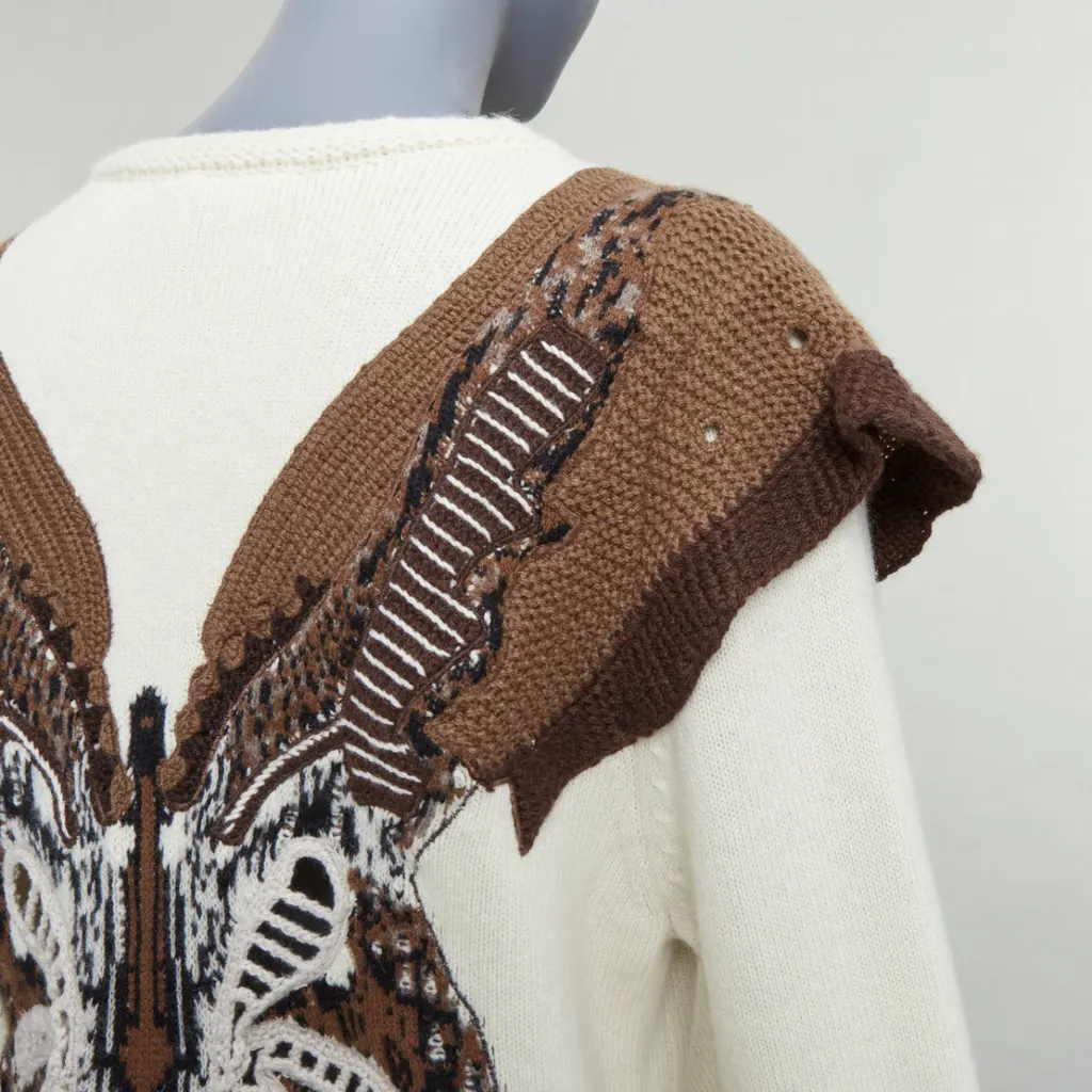 Chloé Flutter Knit Sweater Ecru Wool Very good - Back View