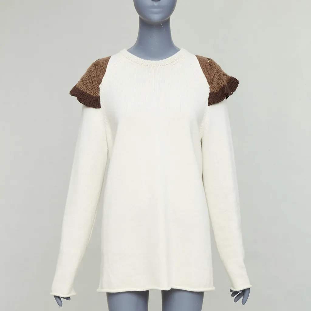 Chloé Flutter Knit Sweater Ecru Wool Very good - Inside View