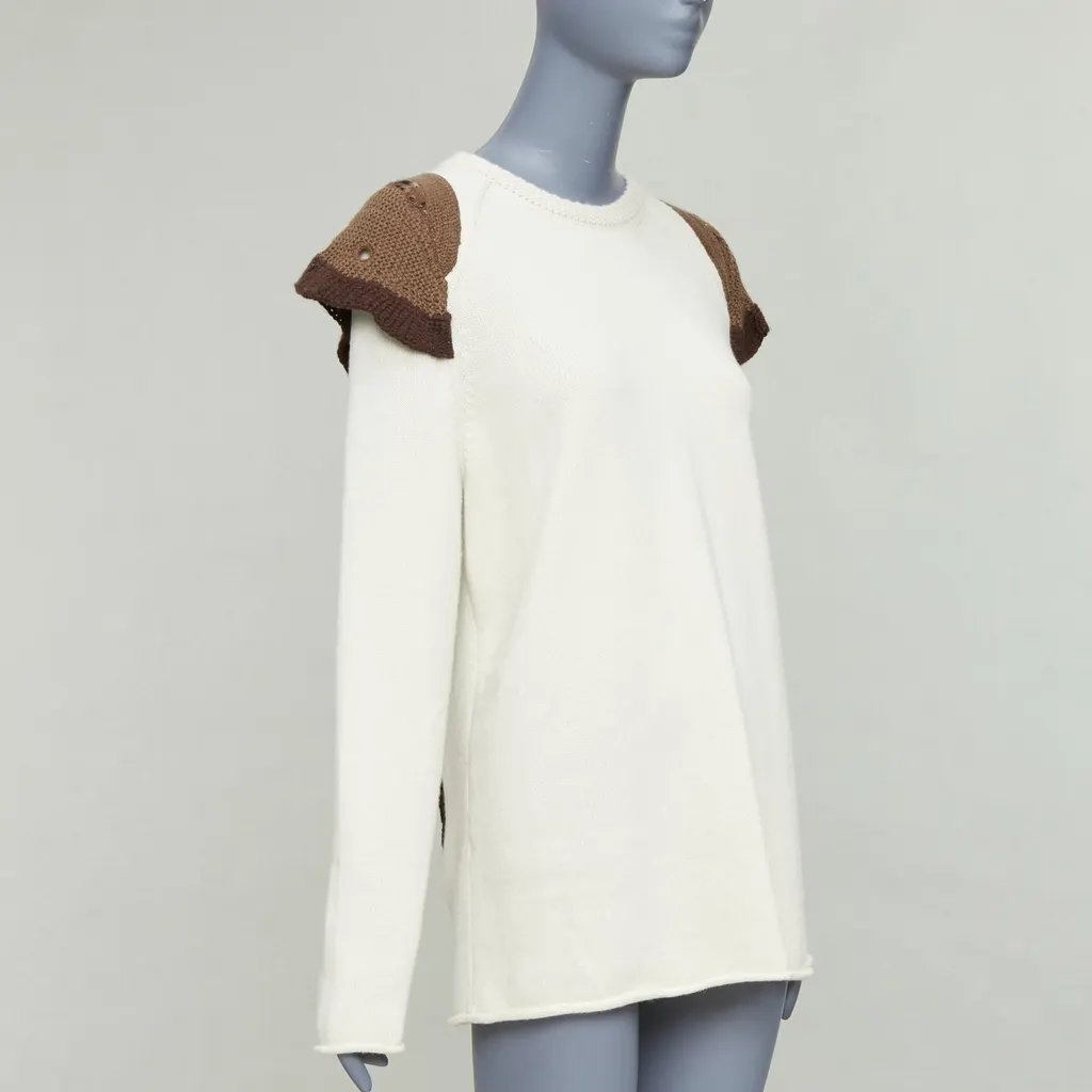Chloé Flutter Knit Sweater Ecru Wool Very good - Model View