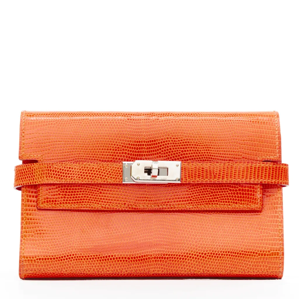 Hermès Kelly Short Orange Leather Fair - Front View