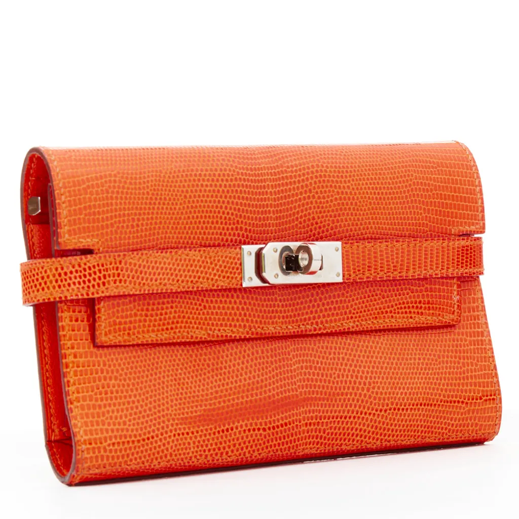 Hermès Kelly Short Orange Leather Fair - Back View