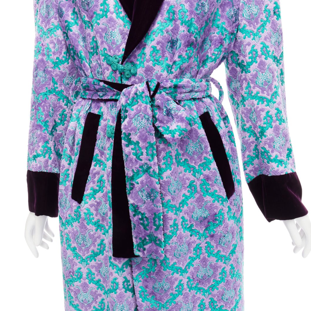 G.v.g.v. Purple Tapestry Robe Coat - Back view