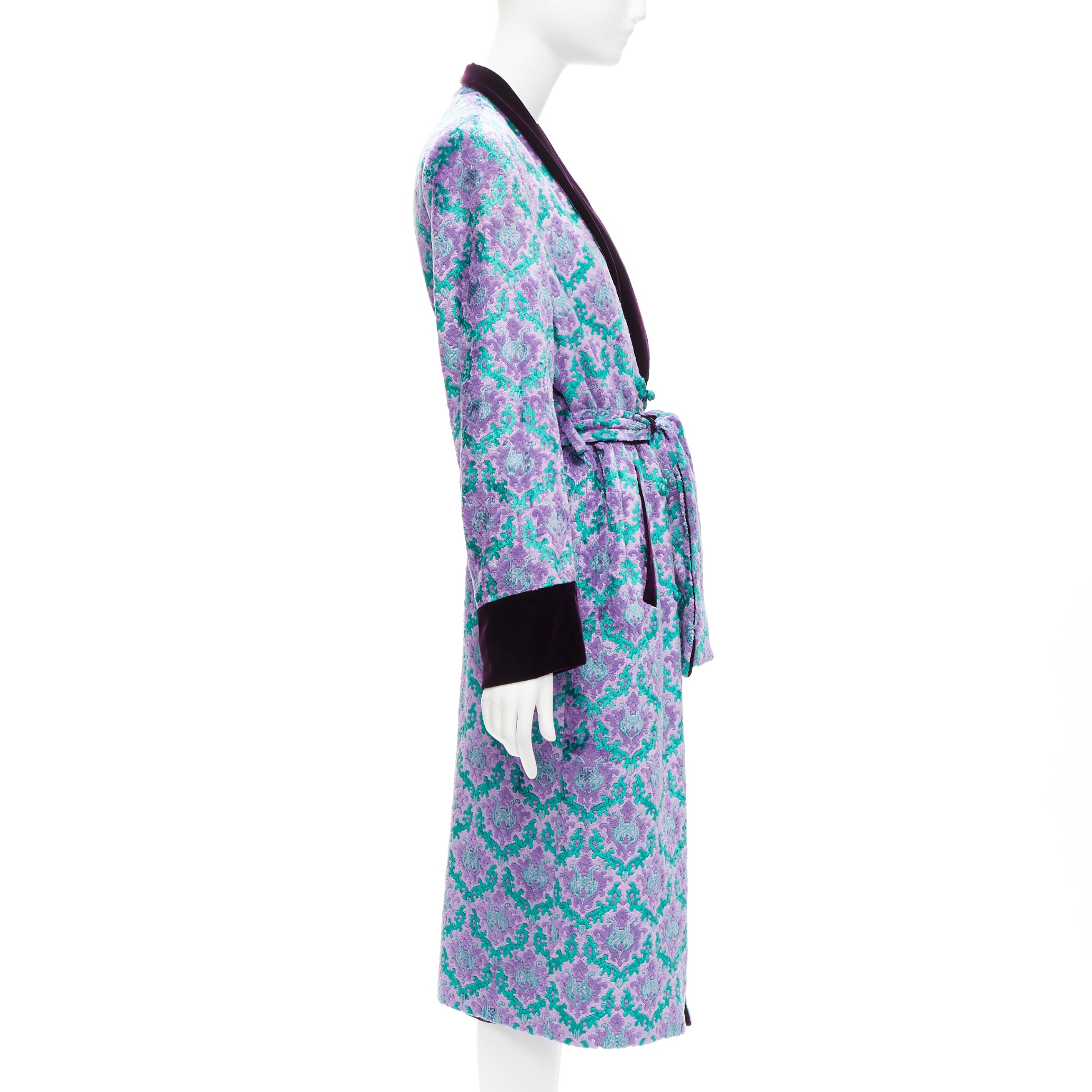 G.v.g.v. Purple Tapestry Robe Coat - Side view