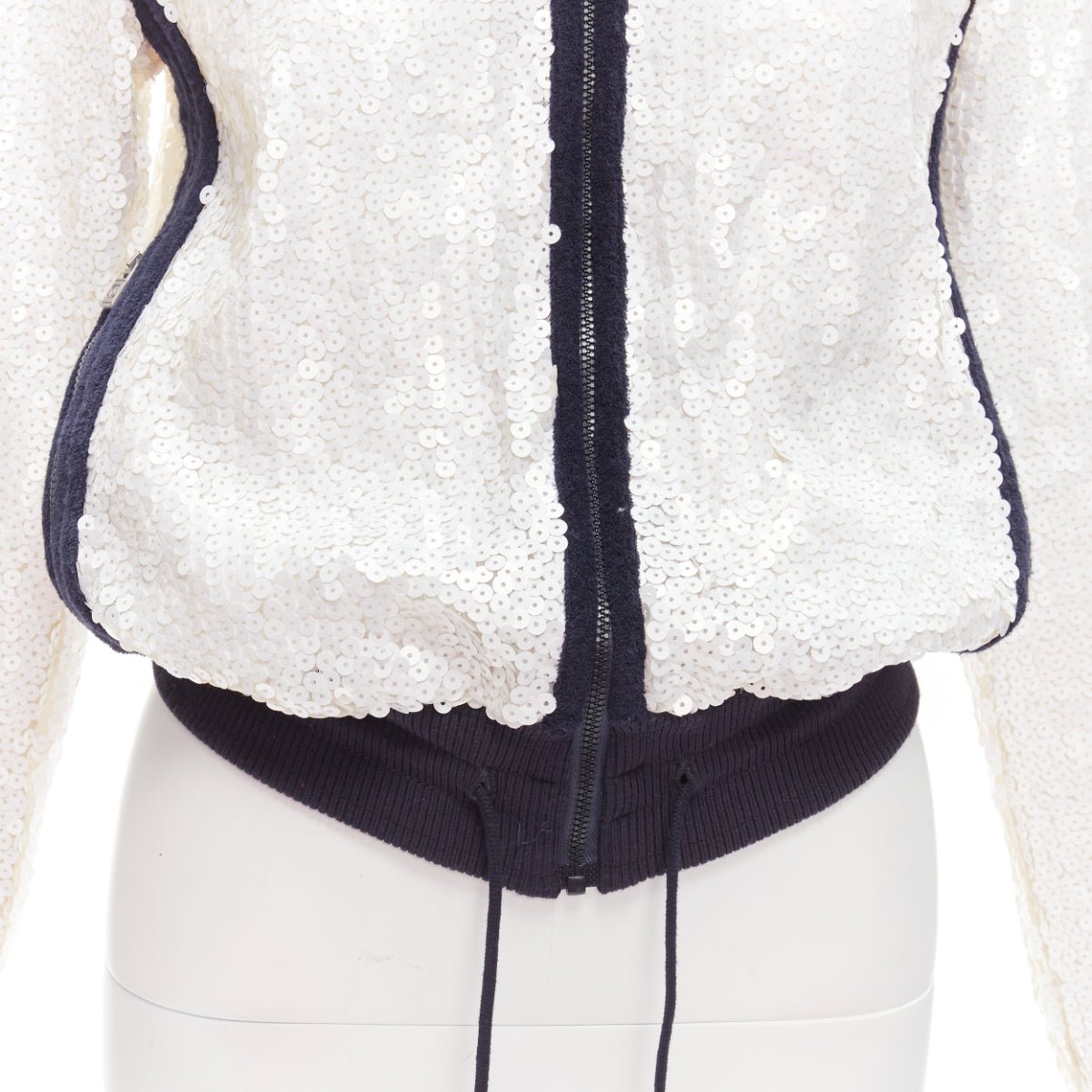 Chanel White Sequin Track Jacket - Image 10