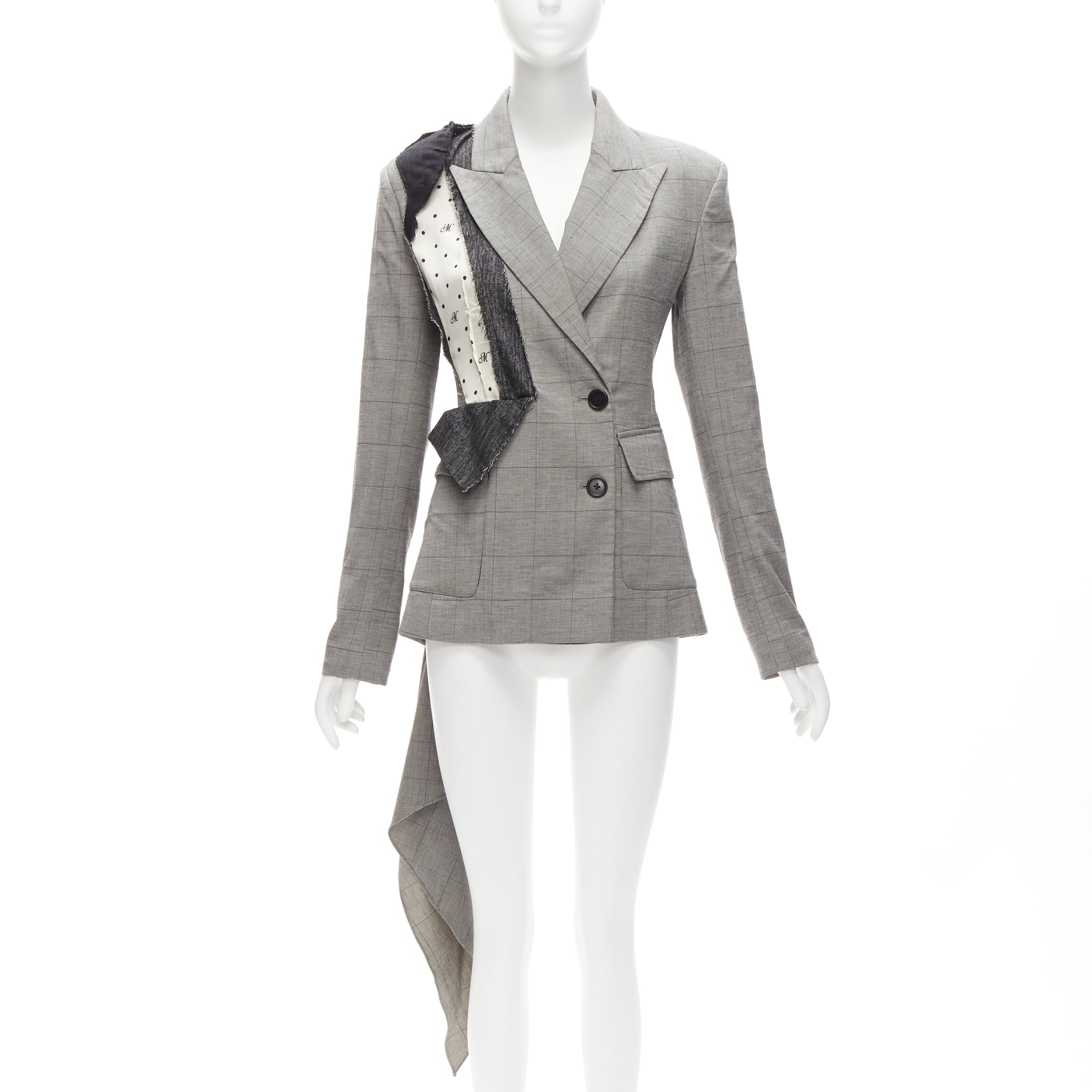 Monse Grey Draped Blazer Jacket
