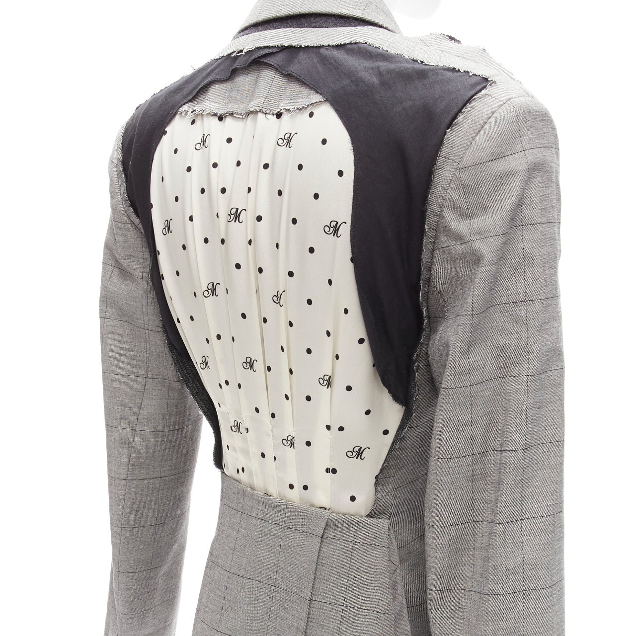 Monse Grey Draped Blazer Jacket - Back view